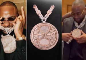 “My Neck Dey Pain Oooooh!!” – Davido Cries Out Over The Weight Of Timeless Diamond Pendant